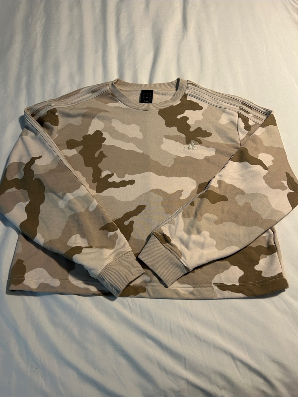 adidas Beige & Cream Camo Crewneck Sweatshirt